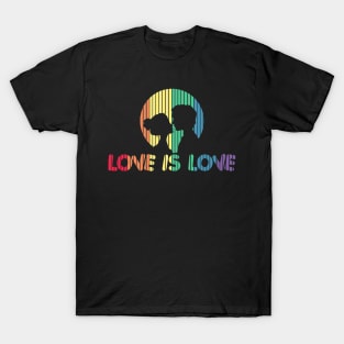 Adorable Love is Love Colorful Romantic Silhouette T-Shirt